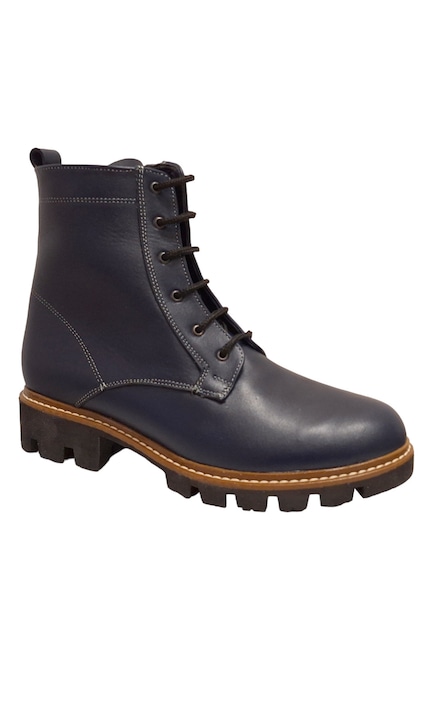 Ghete dama casual din piele naturala GD205BL, Bleumarin