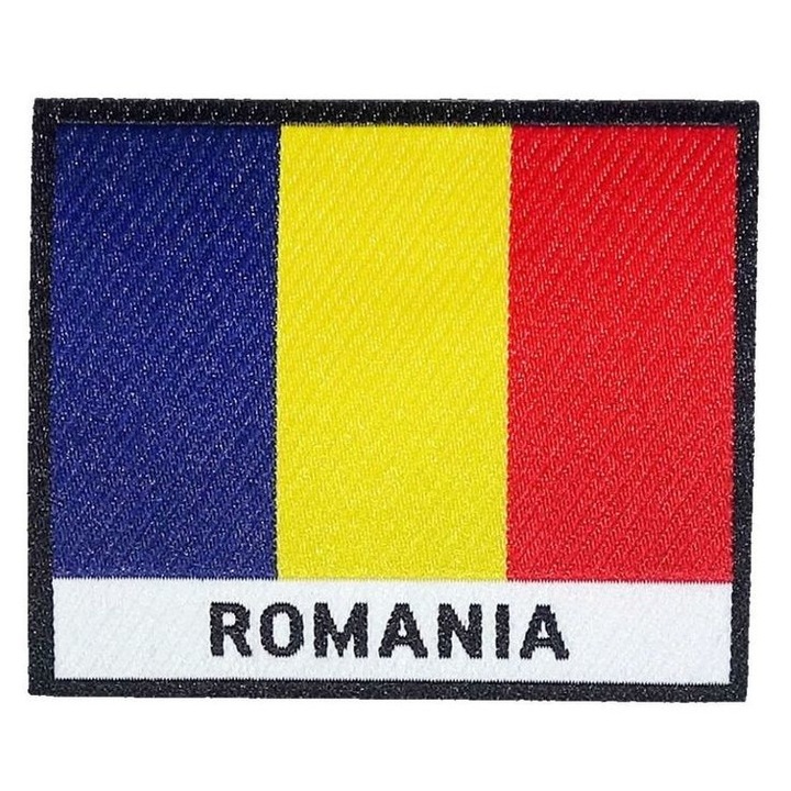 Petic textil Steag Romania, Scai atasat, 8 cm x 6 cm, INOVATIX