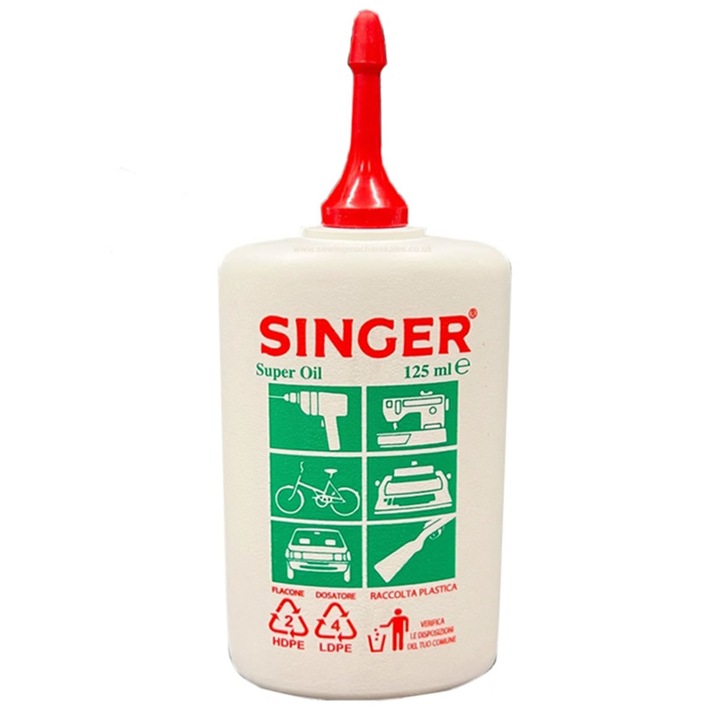 Pompita cu ulei pentru ungerea masinilor de cusut si a altor angrenaje fine, Singer, 125ml