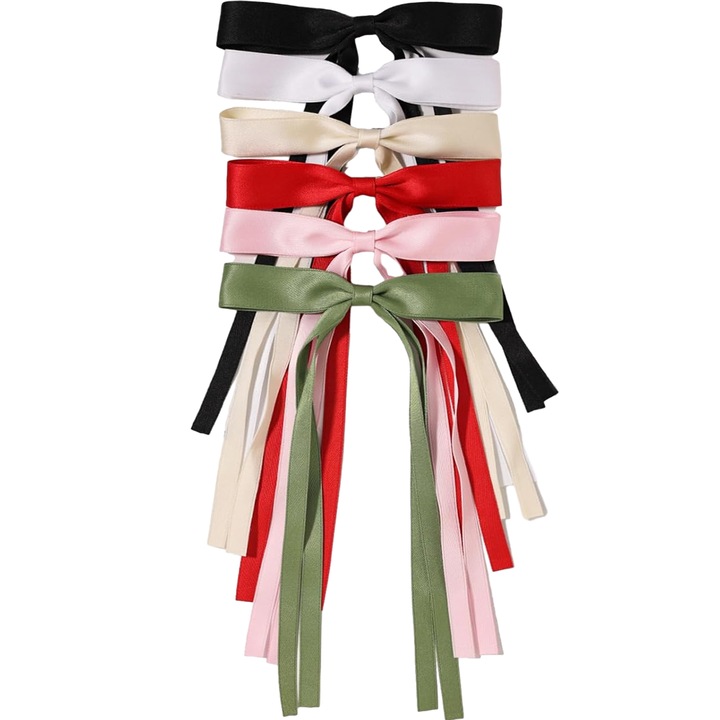 Set 6 clama de par in forma de funda, Axroad Mall, Fara zgarieturi si durere, Cu atingere moale, Pentru petrecere, ceremonie, zi de nastere si tinuta zilnica, Textil/Metal, 23cm*15cm, Multicolor