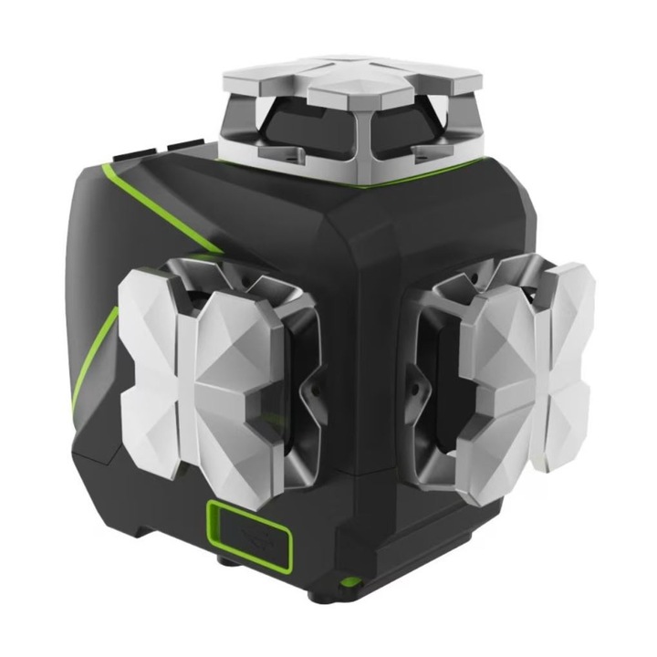 Nivela laser, Huepar, S03CG, Autonivelanta, 360 de grade, 12 linii verzi, Negru