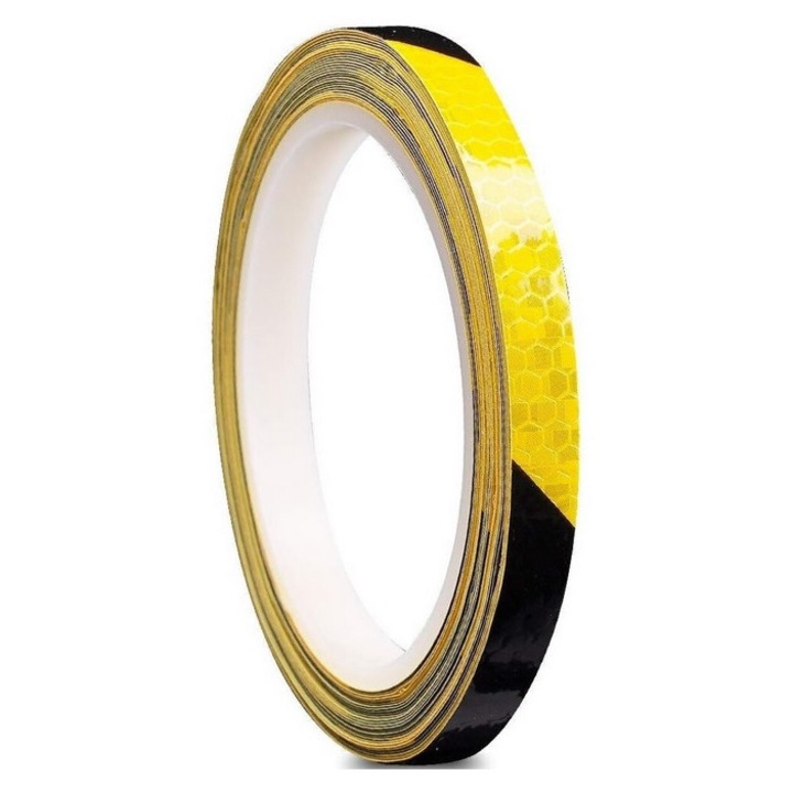 Banda Adeziva Reflectorizanta DAVIDAMI CONCEPT® pentru Vizibilitate Sportita in Trafic, Negru/Galben