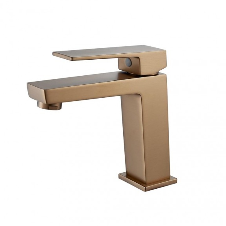 Смесител за умивалник Inter Ceramic Елинор, 1491085BRUSH ROSE GOLD, PVD fingerprint resistant, 15.7cm