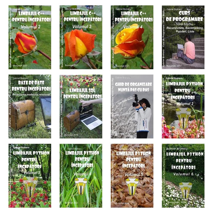 Set de 11+1 Carti Programare Incepatori (413), Gabriel Braharu, Colectia "Invata programare singur"