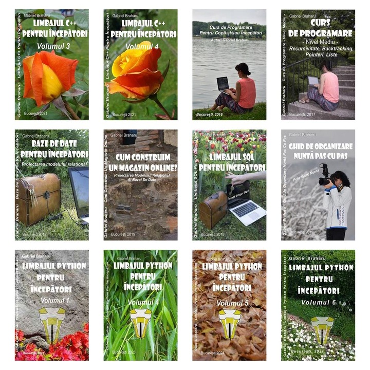 Set de 11+1 Carti Programare Incepatori (435), Gabriel Braharu, Colectia "Invata programare singur"