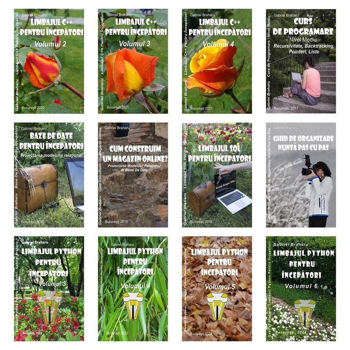Set de 11+1 Carti Programare Incepatori (400), Gabriel Braharu, Colectia "Invata programare singur"