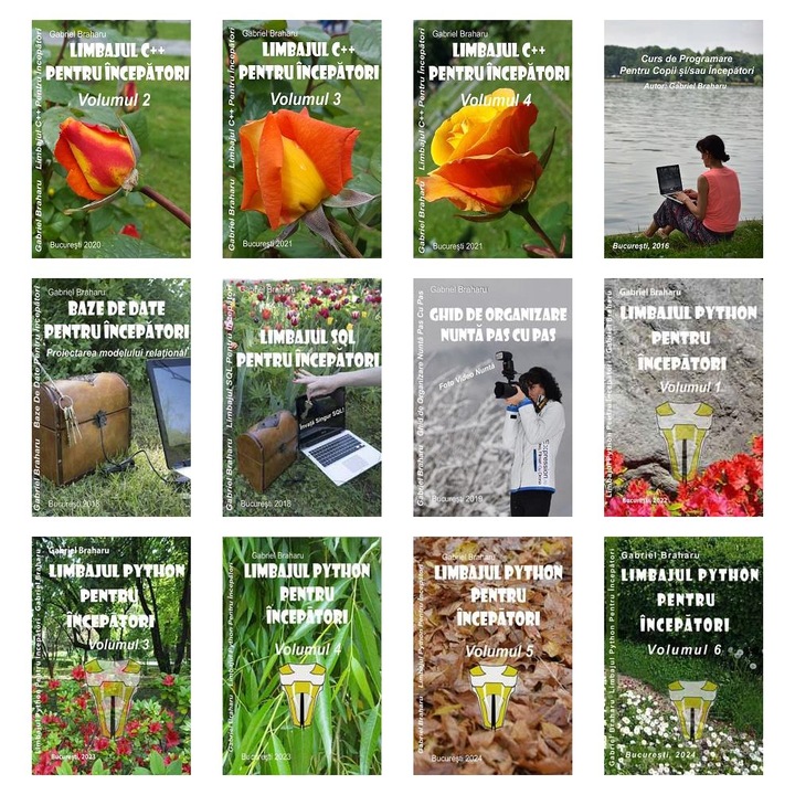 Set de 11+1 Carti Programare Incepatori (390), Gabriel Braharu, Colectia "Invata programare singur"
