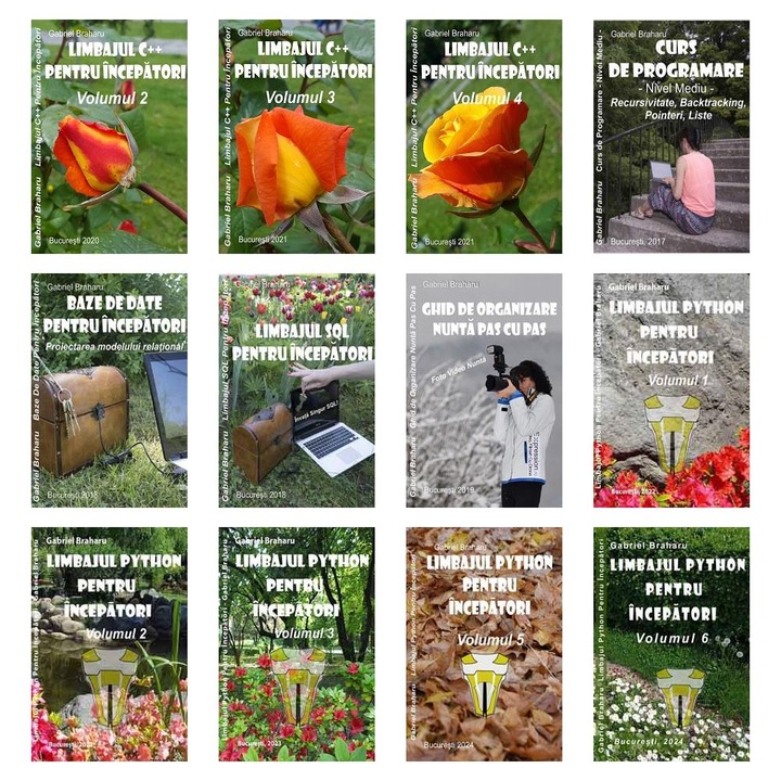 Set de 11+1 Carti Programare Incepatori (410), Gabriel Braharu, Colectia "Invata programare singur"