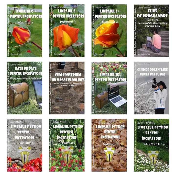 Set de 11+1 Carti Programare Incepatori (396), Gabriel Braharu, Colectia "Invata programare singur"