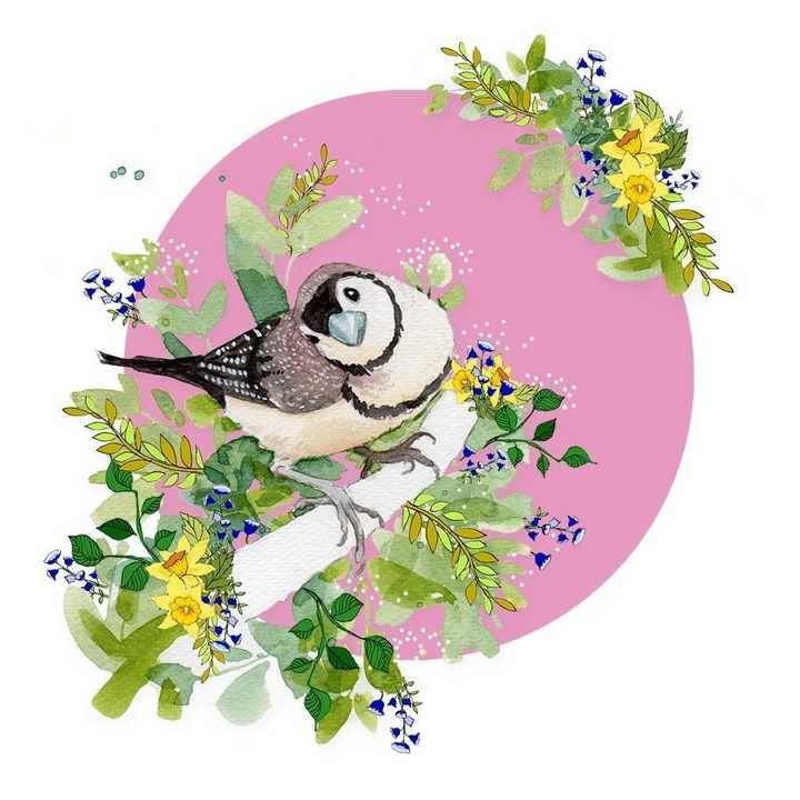 Felicitare cu plic, Clear Creations, Swarovski, Pasare, Multicolor