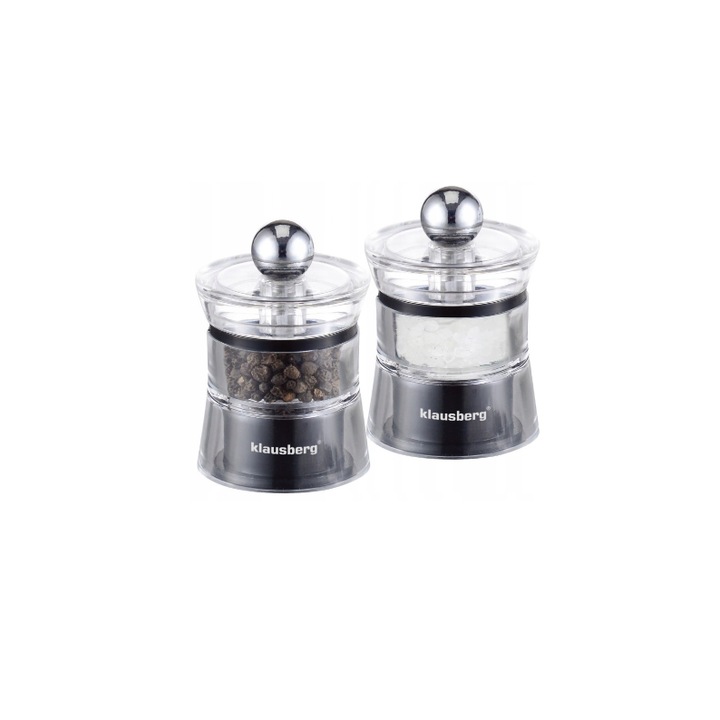 Set 2 rasnite, manuale, pentru sare si piper, Klausberg