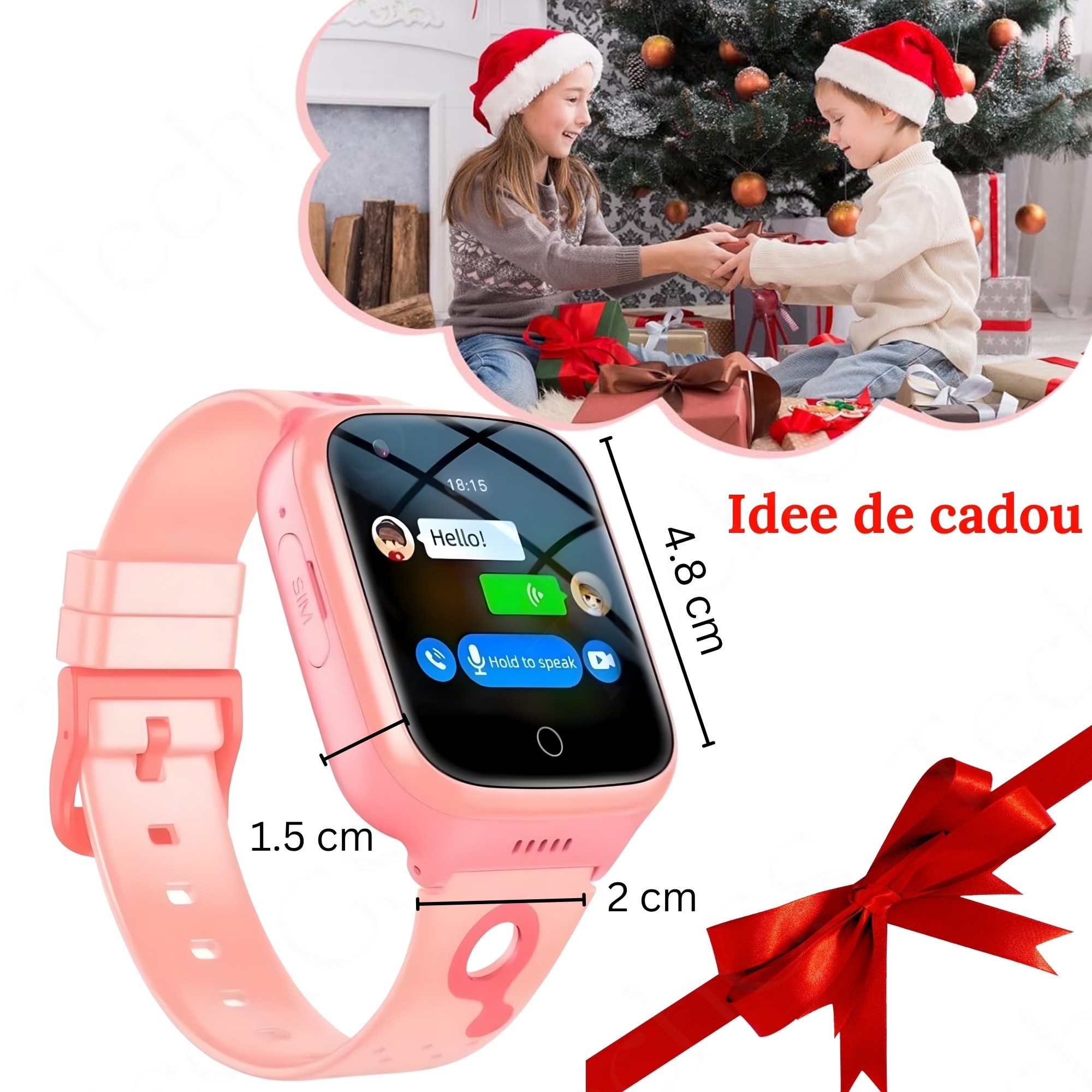 Ceas Smartwatch Copii, KidLife TechGS®, 4G cu GPS, Manual in Limba