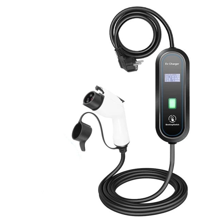 Кабел за зареждане, T1, 16A, монофазен, 10m, 230V, 3.5KW, IP66, черен