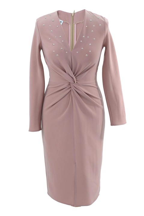 Bodycon ruha JADE gyöngyökkel, Púderrózsaszín