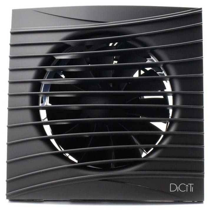 Ventilator baie Ecovent, silentios 4c, Clapeta antiretur, Motor Long Life 40000h, Debit 90mc/h, Ø100mm, Matt black