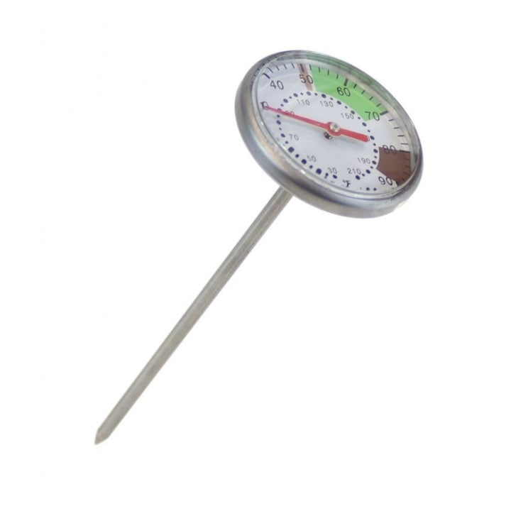 Кухненски термометър със сонда за месо, неръждаема стомана, 4.5x13.5 см, Happymax