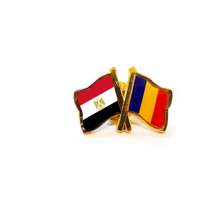 Insigna pin steag Romania si Egipt