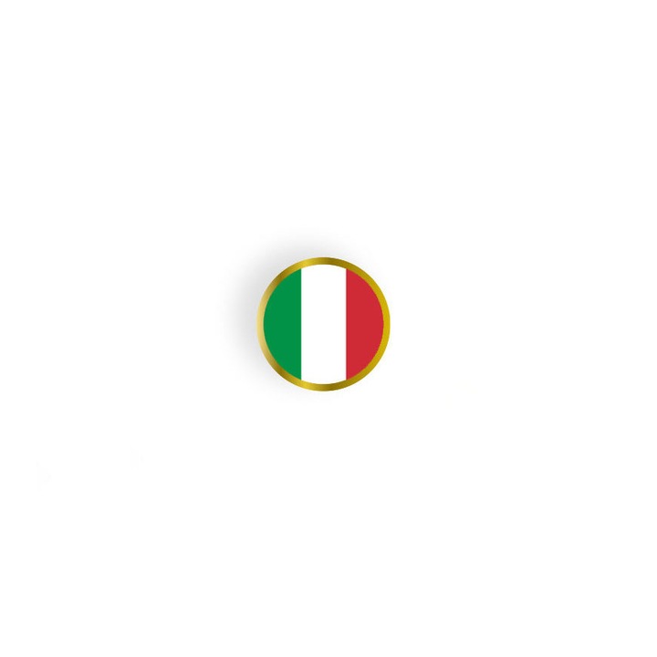 Insigna pin rotunda, steag Italia