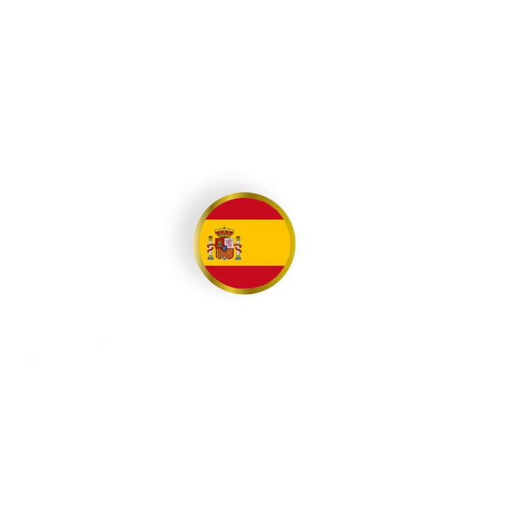 Insigna pin rotunda, steag Spania