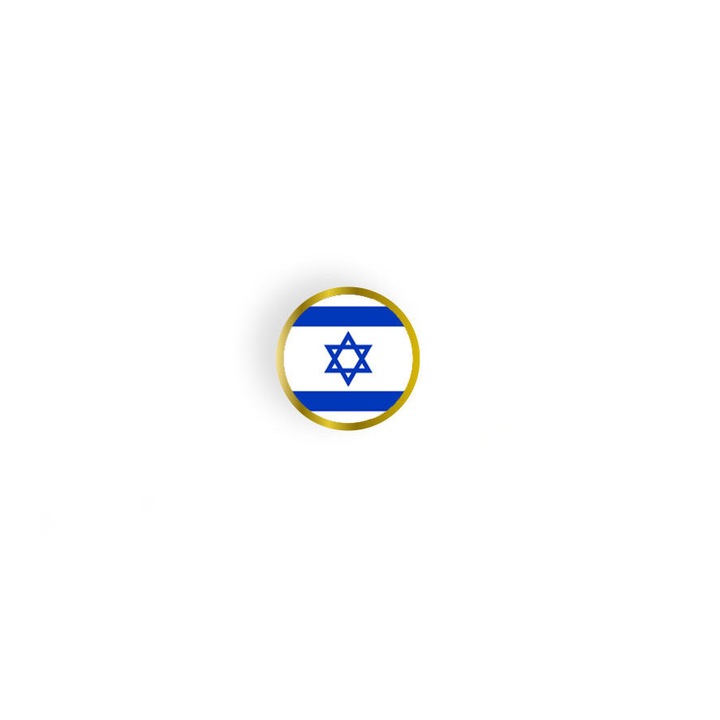 Insigna pin rotunda, steag Israel