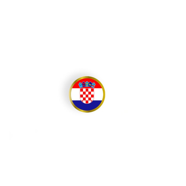 Значка с кръгла игла, хърватско знаме