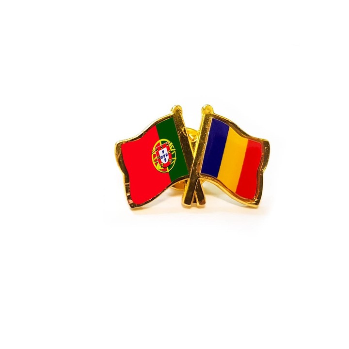 Insigna pin steag Romania si Portugalia
