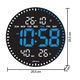 Цифров стенен часовник със синя LED светлина, вторичен, календар, температура, термометър, хронометър, дистанционно управление, дисплей за влажност, 28 см