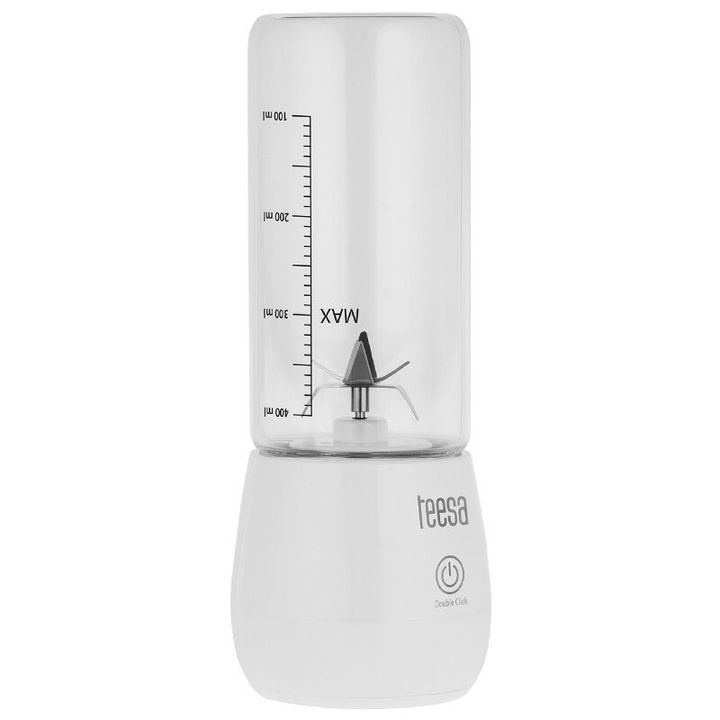 Blender portabil cu acumulator, Teesa 450 ml, 100 W, microUSB