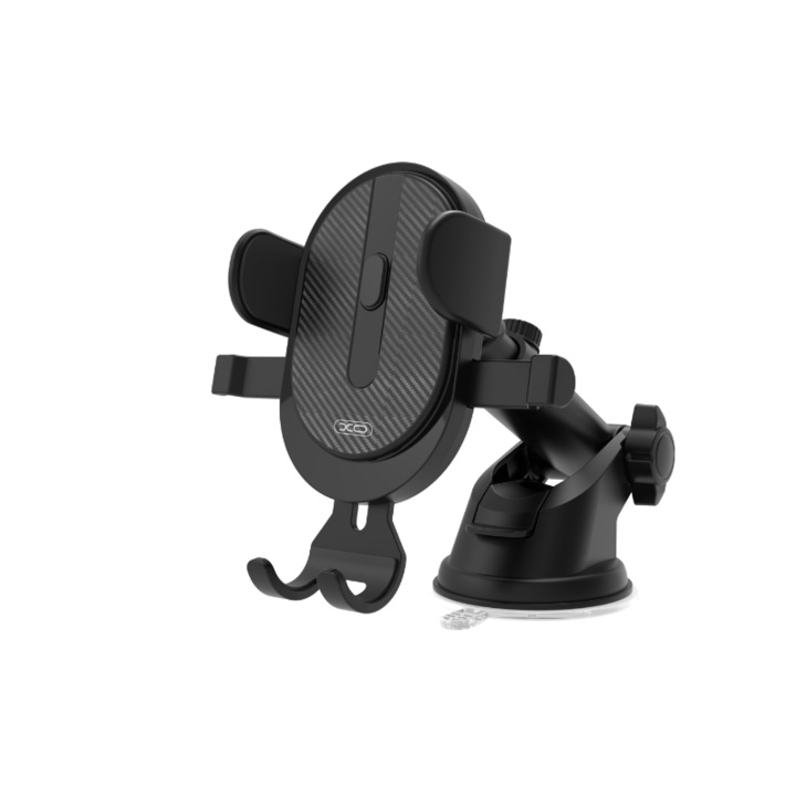 Suport auto XO-C60 gravitational pentru telefon 4-6 inch, montare pe grila de ventilatie, reglabil, Negru