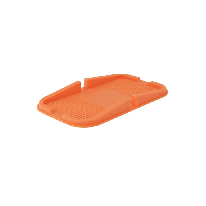 Нехлъзгаща подложка от гумиран силикон за таблото на автомобила - оранжева