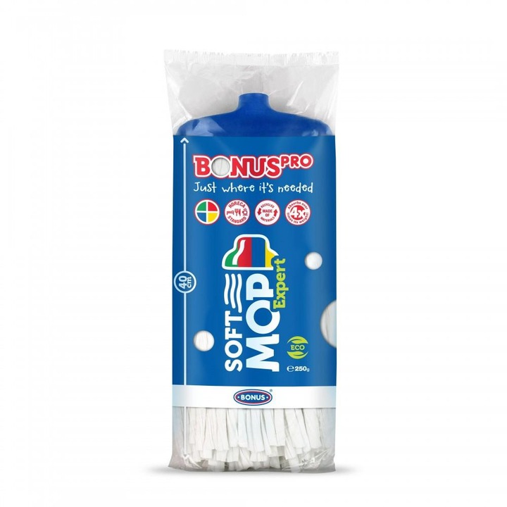Cap de mop Bonus PRO SoftMop Expert albastru 16 csg/cutie