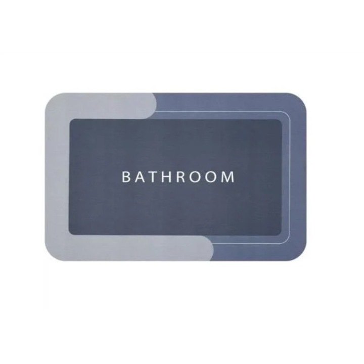 Неплъзгаща се подложка за баня, Бързосъхнеща, Divendi, Синьо сиво 40 x 60 cm
