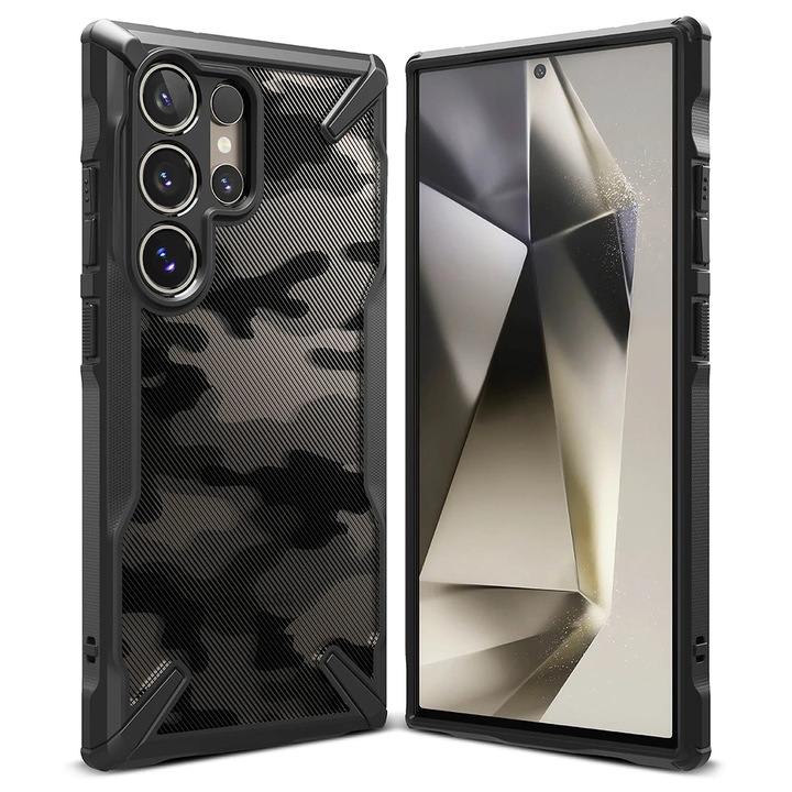 Кейс за Samsung Galaxy S24 Ultra - Ringke Fusion X Design - Camo Black