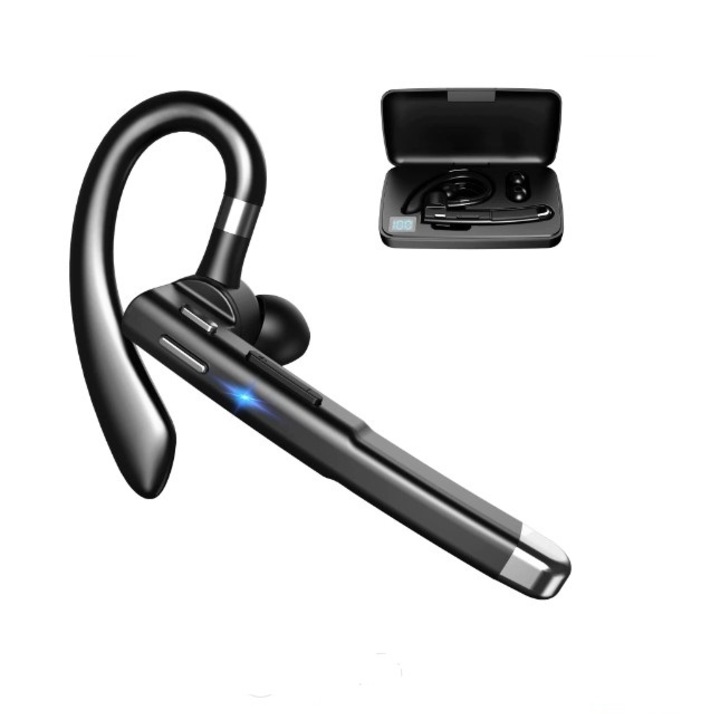 Bluetooth слушалки BeSmart Y525, BT 5.0, HandsFree, намаляване на шума, дълъг живот на батерията, универсална съвместимост: Samsung, iPhone, Huawei, има кутия за зареждане черно/сребристо