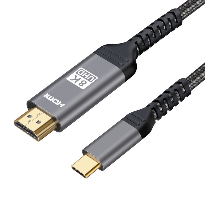 Cablu video, CeruleTree, HDMI/USB-C, 8K, 2m, Gri