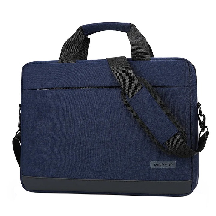 Geanta laptop Casual LP12, maxim 15.6", 3 compartimente, 43 x 30 cm, albastru