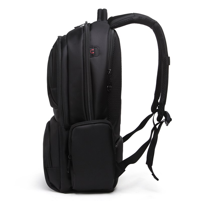 Rucsac laptop 15.6" smart casual, impermeabil, cu orificiu pentru cabluri audio, Tigernu, 31x15x46 cm, Negru