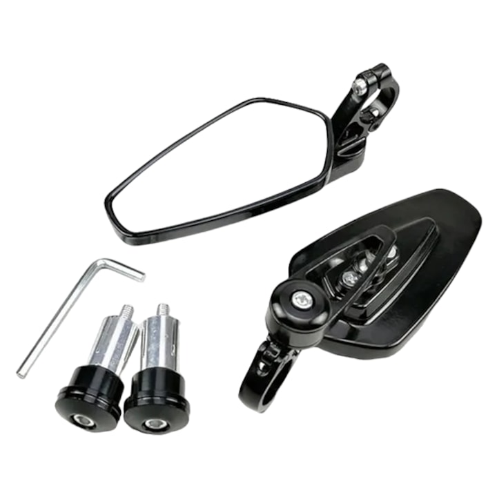 Set 2 oglinzi retrovizoare, CUS7OMind, bicicleta electrica, montare universala, Black