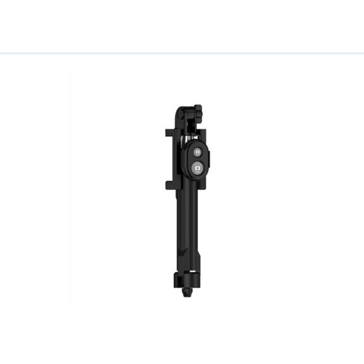 Selfie stick cu trepied si telecomanda wireless - rotire de 360 de grade si compatibilitate Android si IOS sau mai noi, in culoarea neagra, lungime 89 cm