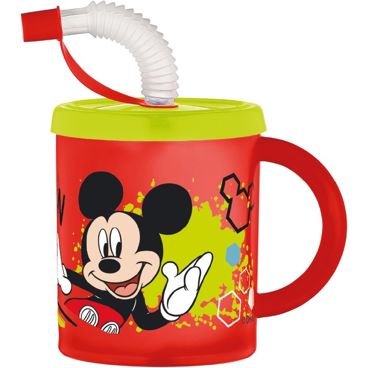 Чаша сламка Disney Mickey, пластмасова 210 мл