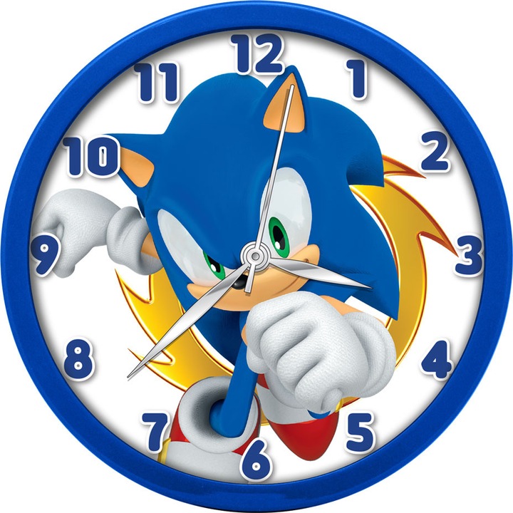 Sonic, стенен часовник таралеж 25 см