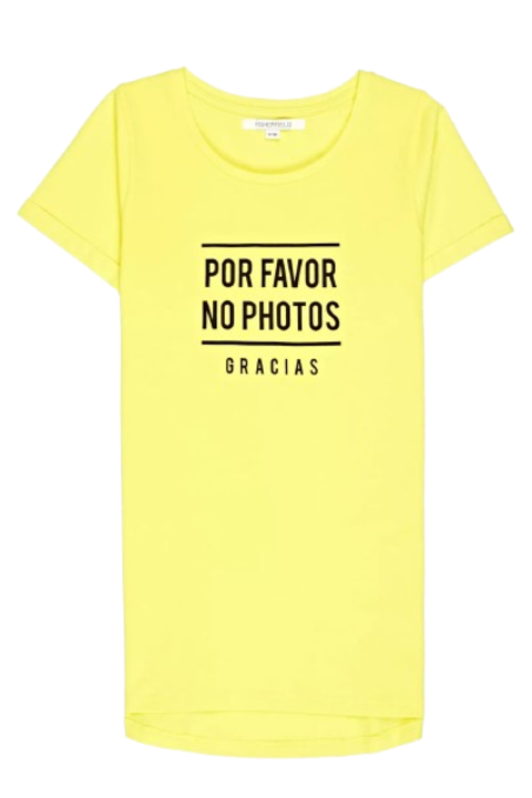Tricou dama, model Por Favor No Photos, XS INTL, galben