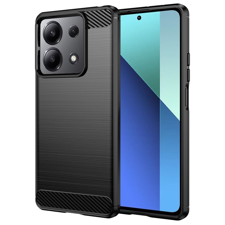 Кейс за Xiaomi Redmi Note 13 4G - Techsuit Carbon Silicone - Черен