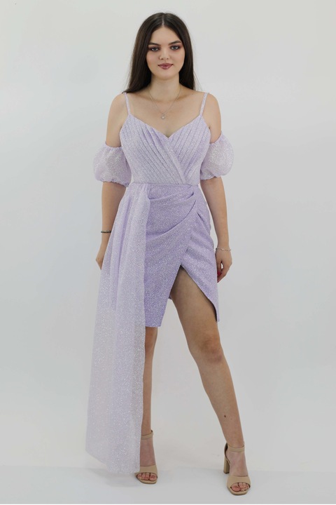 Rövid levendula csillogó ruha MARISSA - 36