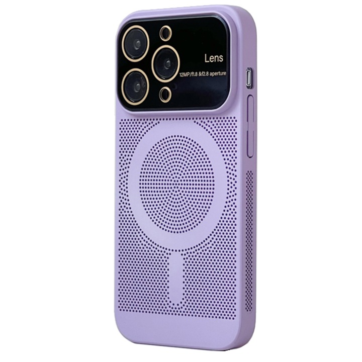 Husa Air Luxe, Protectie camera, Magsafe, Pentru iPhone 14 Pro Max, Design de iPhone 17, Lila