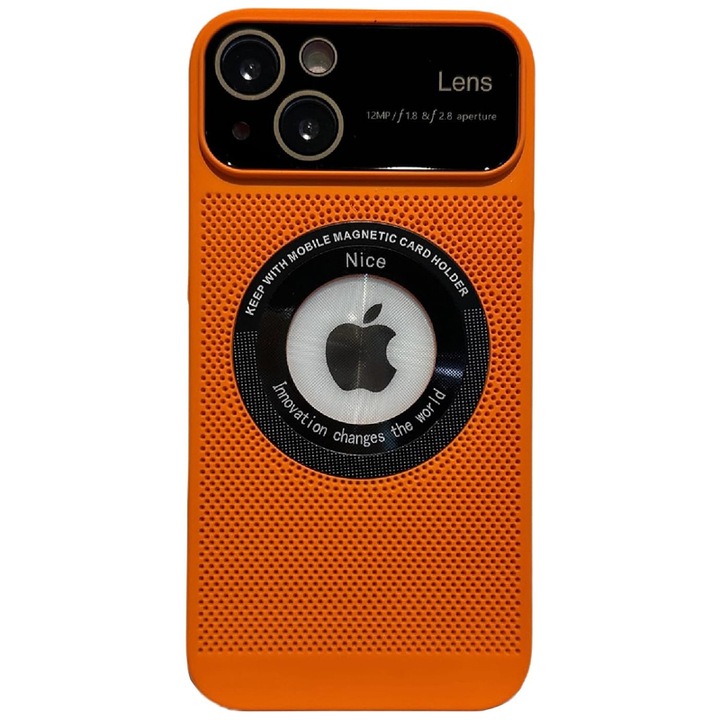 Husa Air Shield, Magsafe, Compatibila cu iPhone 13 si Aspect de iPhone 17 Pro, Portocaliu