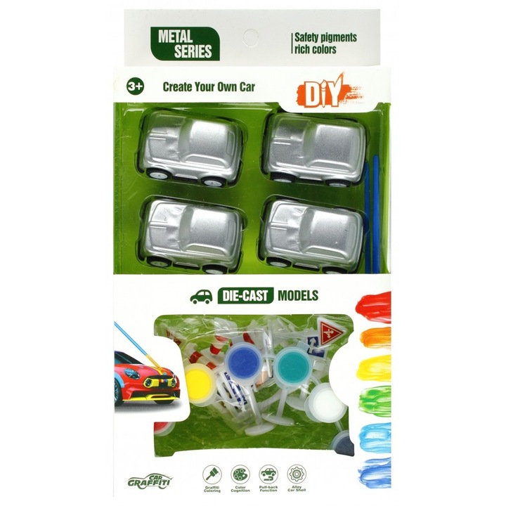 Kit creativ de vopsire auto, Mega Creative, Multicolor