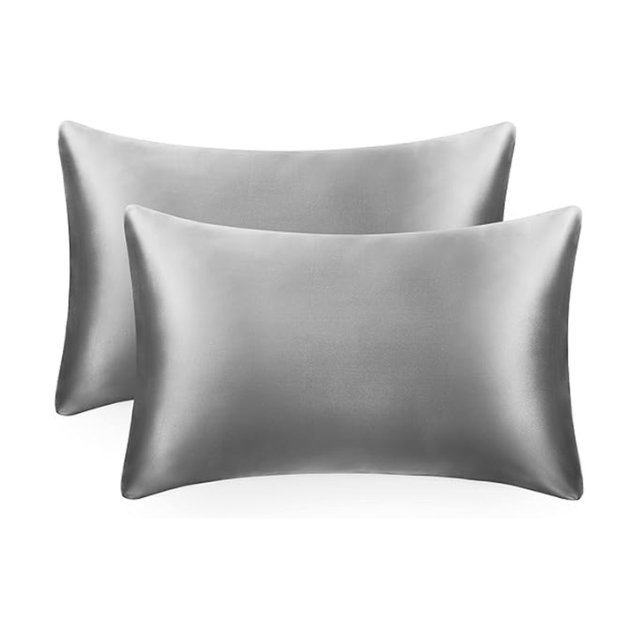 Set 2 fete de perna, Zggzerg, Super moale si respirabil plic de inchidere perna cazuri de inchidere, Pentru ten si par, Pentru copii, Pentru barbati sau femei, 51 x 76 cm, Gri