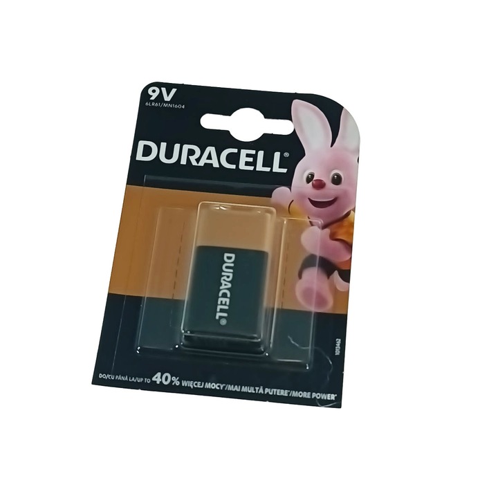 Baterie alcalina 6LR61 9V, Duracell, 07722, in blister 6LR61