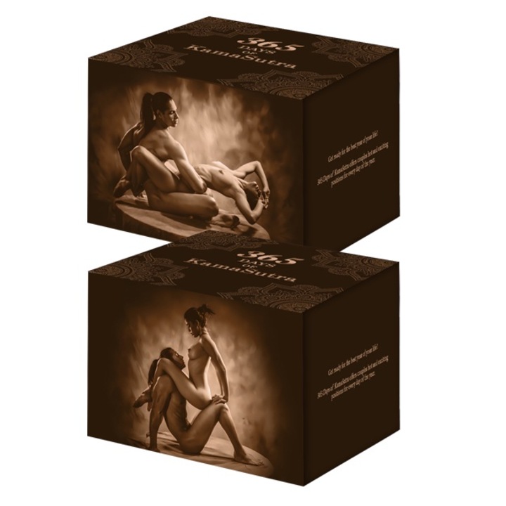 Joc de carti erotic pentru cupluri si adulti cu pozitii si cartonase grafice, 365 Days of Kamasutra, limba engleza